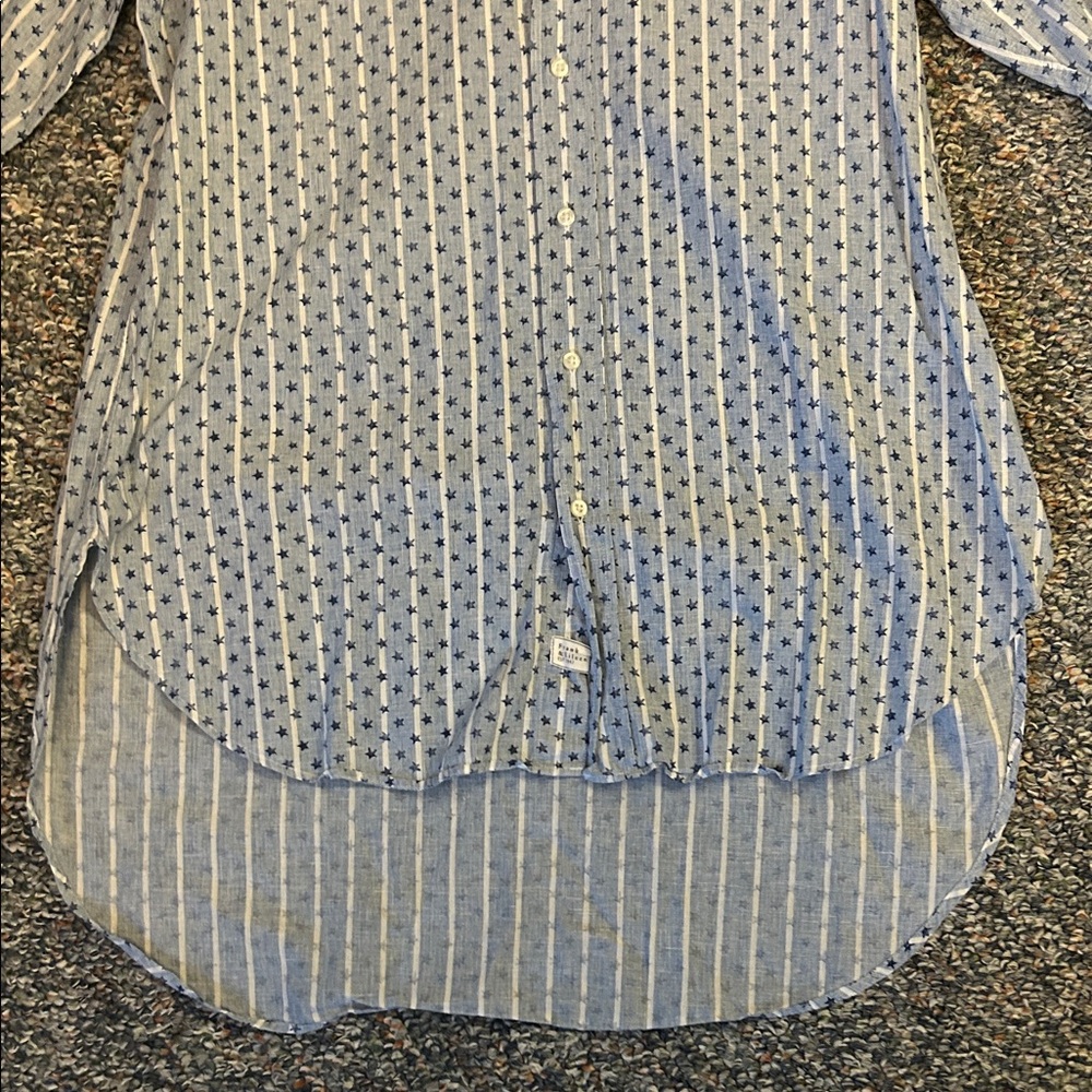 Frank & Eileen Blue Patterned Button-Up Shirt - image 2